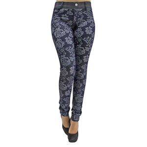 Floral Stretch Jeggings With Pockets